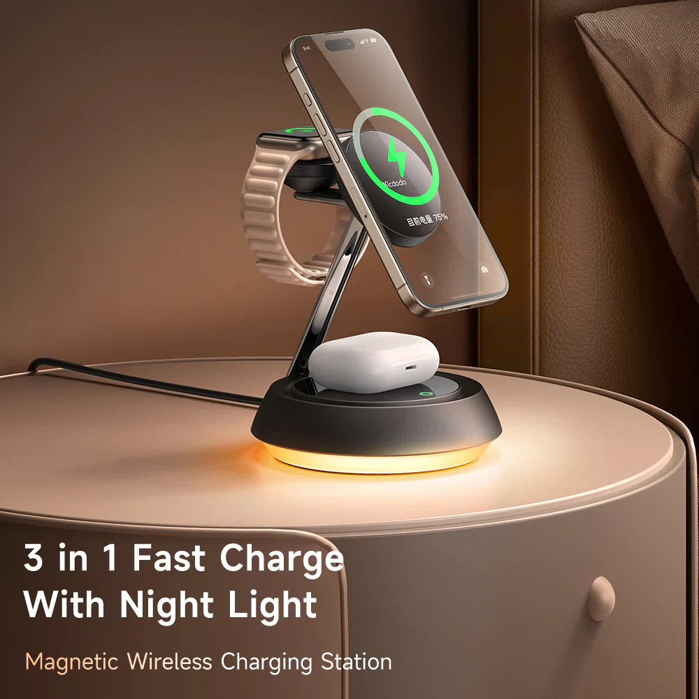 McDodo 3 in 1 15W Magnetic Wireless Charging Station McDodo 3 in 1 15W Magnetic Wireless Charging Station